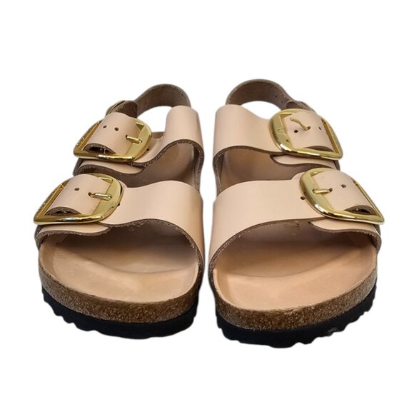Birkenstock Milano Big Buckle High Shine Sandals, Leather, Light Sand, Size 36/5 - Picture 9 of 9